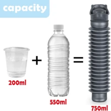 1件 750mL 可折疊便攜式尿瓶套裝，男女通用，防漏緊急尿瓶，適用於公路旅行、交通堵塞、露營和旅行的車用尿瓶，便攜式便壺，公路旅行必需品，車宿露營必需品，夏季旅行 - 彩色 - 查看 4