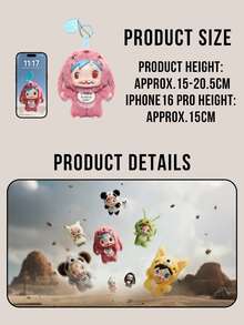 POLAR-Monster Baby Monster Collection Series Plush Keychain Blind Box Ver.1, 6 Regular Styles + 2 Hidden Styles, Figure Toy Blind Box Collection, Plush Doll Blind Box, Daily Plush Backpack Keychain, Holiday Party Gift, Halloween And Christmas Gift - Multicolor - View 3