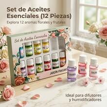 Set Of 12 Premium 3ML Water Soluble Essential Oils For Aroma - 1 CAJA 12 PIEZAS - Ver 2
