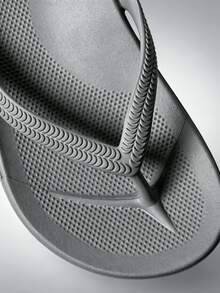Unisex Flip Flops With Arch Support, Solid Color Beach/Home Slippers, Suitable For Spring, Summer, Autumn - Grey - View 4
