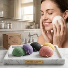 3/6pcs Natural Konjac Cartoon Sponge Baby Face Wash Puff, Kids Bath Scrubber, Gentle On Skin, Natural Exfoliating Facial Sponge, Random Color - Multicolor - View 2
