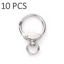 Bộ 4/6/10 móc khóa lò xo bằng hợp kim kẽm, vòng kim loại thích hợp cho ốp điện thoại, túi xách, móc chìa khóa, đồ trang trí Halloween. - Bạc - Xem 18