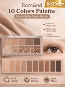 Rom&nd Better Than Palette 102g  05 Shade And Shadow Garden 2pcs | Eye Makeup Palette, Matte And Shimmer Eye Shadow, Sparkling Glittery, Various 10 Shades, Long Lasting, High Pigmented, Blendable - 05 Vườn Bóng Tối - Xem 1