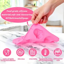 2 件装玫瑰棒棒糖模具 6 孔玫瑰花形硅胶模具 3D 花朵心形模具 生日派对糖果巧克力制作 DIY 工具 - 彩色 - 查看 3