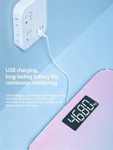 Lenovo Ultra-Thin Gradient Pink-Purple Body Scale, USB Rechargeable Body Scale, High-Precision Sensor, A Must-Have For Home Fitness And Weight Loss, Perfect For Girls' Dormitories. - View 5