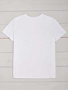 Women's Cotton T-Shirt With A Mexican Independence Day Flag Print And Mexican Roll Pattern, 100% Cotton, All-Season Casual Wear, Mexican Style, Personalized, Made Of Knit Fabric With Slight Elasticity, Suitable For Weekend Casual Wear, And Machine Washable, A Practical Choice For Everyday Use - Women's 180G Pure Cotton T-Shirt - 白色 - 查看 2