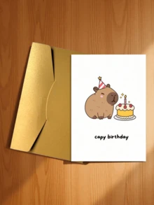 Cute Capybara Birthday Card With Envelope - Funny Cartoon Animal Design, Suitable For Anyone, Celebration Card, Great For Best Friends And Loved Ones - A - View 25