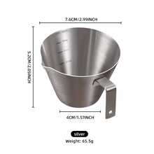 304 Stainless Steel Coffee Extraction Cup With Measurement Scale, Thick-Walled Coffee Cup, Container For Espresso Latte Art And Milk Foam, Mini Milk Pitcher For Making Espresso And Measuring - Multicolor - View 8