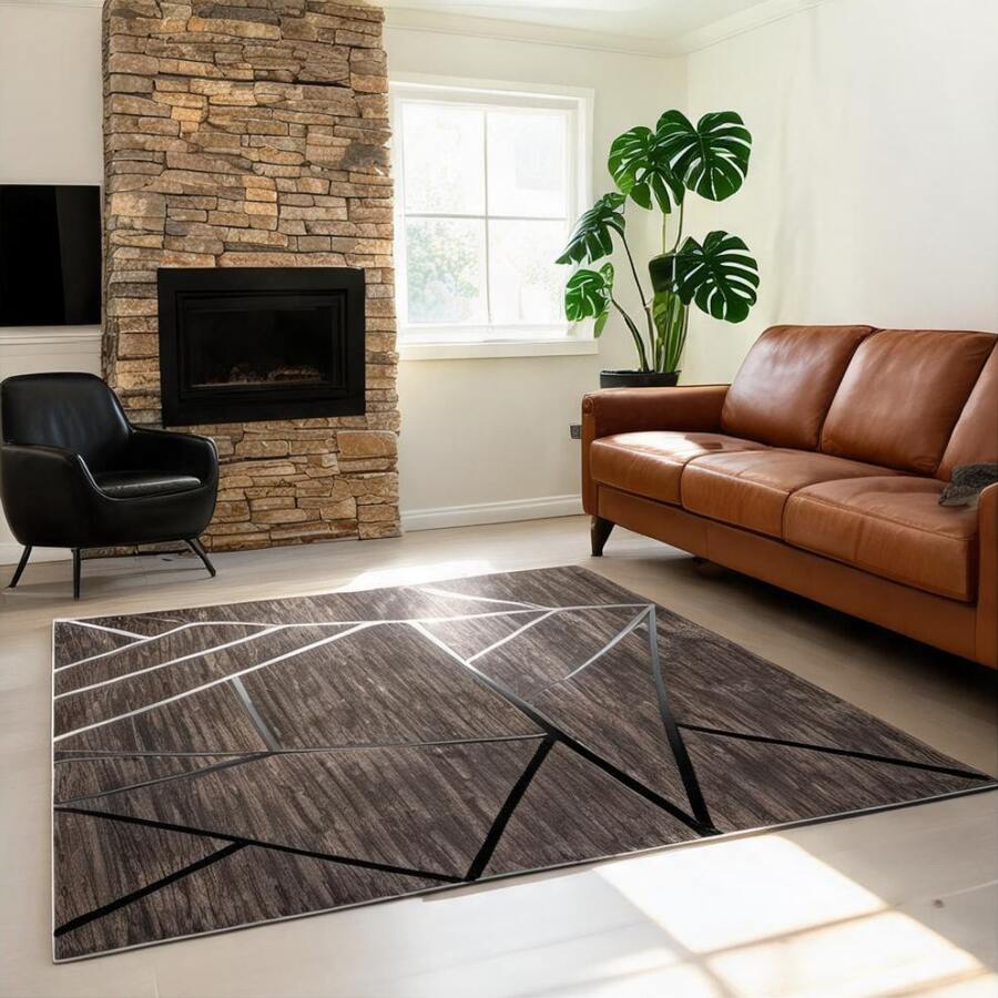 Modern Turkish Carpet | Minimalist Patterned Area Rug | Size Options From 80x250 Cm To 180x280 Cm Made ın Turkey - Light Grey - View 1