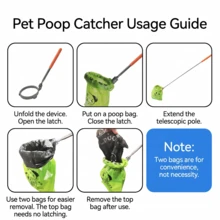 Extendable Pet Waste Collector With Universal Bag Clip, Foldable Dog Poop Scooper Without Bending, Long Handle Pet Waste Collector, Foldable Pet Cleaning Tool, Easy To Store - View 3