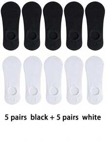 20/10/5/1 Pair Men's Invisible Socks - Casual Thin Boat Socks, Men's Socks, Women's Socks, Black Socks, White Socks, Flat Comfortable, Suitable For Daily Wear, Vacation, Outdoor Activities And Business Occasions - Office Casual Wear Shoes, Suitable For Summer, Short Socks, Men's Short Socks, Gift For Men, Father's Day Gift, Men's Gift - Multicolor - View 24