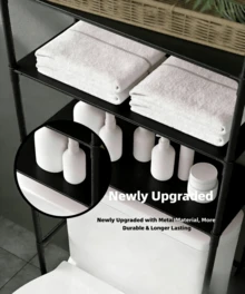 Metal Toilet Top Storage Cabinet |   Freestanding Iron Art Bathroom Storage Artifact With Spray Painted Frame, Storage Solution - 黑馬桶架 - 查看 2