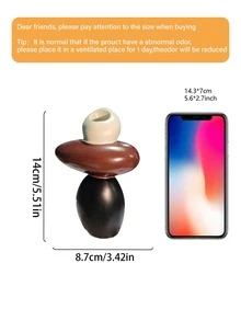 Abstrakte, gestapelte Stein-Vase, moderner Wohndekoration- für Wohnzimmer, Konsolentisch und Schlafzimmer. Stilvoller Mittelpunkt für Boho- und minimalistische Räume, perfekt für ganzjährige oder herbstliche Akzente. Verleihen Sie Ihrem Interieur künstlerischen Flair. - Verschiedenfarbig - Übersicht 4