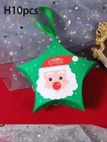 10pcs Creative Christmas Candy Packaging Boxes, Small Gift Packaging Boxes, Suitable For Christmas Gift Boxes - Star-Shaped Candy Gift Packaging Box. - View 11
