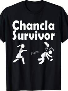 Soft Graphic T-Shirt For Women, Funny Puerto Rican Flip-Flop Survivor T-Shirt For Women And Teens, Summer Design For 2026, Made Of 220G Pure Cotton, Size S, Seasonal Fashion, Retro Design, Comfortable Fit, Short Sleeve T-Shirt, Gift For Buyers, New Arrival - 黑色 - 查看 6