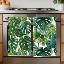 2pcs Minimalist Daily Monstera Leaf Pattern Kitchen Towels, Soft Polyester Material Dish Cloths, Suitable For Kitchen Decor, Cleaning, Holiday Party Decoration, Kitchen & Bathroom Essentials, Home Decor, Housewarming Gift - Multicolor - View 6