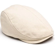 Men's Linen Retro Italian Style Beret Hat/Cap - Off - White - View 2