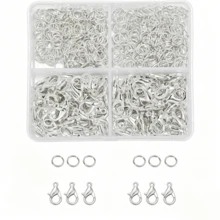 500 pièces/set Connecteurs à homard plaqués or poli, fournitures pour la fabrication de bijoux, bracelets et colliers faits main - Kit à boucle unique - Voir 1