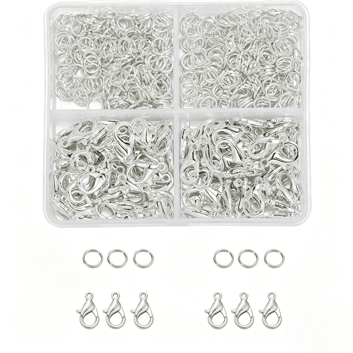500 pièces/set Connecteurs à homard plaqués or poli, fournitures pour la fabrication de bijoux, bracelets et colliers faits main - Kit à boucle unique - Voir 1
