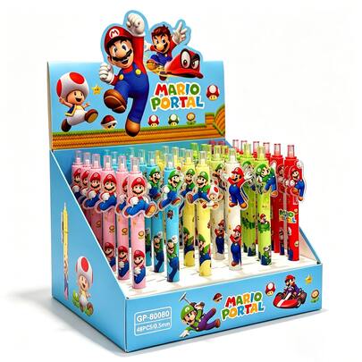 Bộ 3 bút bi bấm chủ đề L-Uigi kèm mặt treo acrylic hình nhân vật, màu đỏ xanh lá xanh dương vàng phối ngẫu nhiên, quà tặng tiệc cho cặp đôi và lễ hội