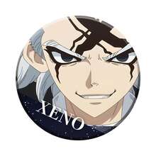 Pin Enamel Kartun Anime DR STONE Senku Gen Tsukasa Xeno Bentuk Bulat Kreatif untuk Aksesoris Ransel dan Hadiah - Batu - View 14
