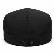Men's Linen Retro Italian Style Beret Hat/Cap - Black - View 5