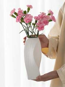 1个扭曲花瓶,仿陶瓷塑料花瓶,室内装饰花器,花架,创意花瓶,家居装饰,干花容器,创意展示架,适用于水培、干花、场景布置、婚礼装饰、家居摆设、宴会厅、办公室、卧室中心装饰、人造花架、婚宴餐桌 - 1PC - 查看 11
