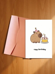 Cute Capybara Birthday Card With Envelope - Funny Cartoon Animal Design, Suitable For Anyone, Celebration Card, Great For Best Friends And Loved Ones - A - View 23