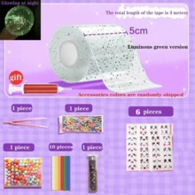发光纳米橡皮泥挤压玩具、吹泡泡奶油史莱姆DIY、夜光纳米胶带、计划本套装、夜光胶带套装、节日派对最佳礼物（含配件） - 彩色 - 查看 13