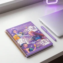 1pc Huntrix Cute Anime Style Spiral Notebook, Adorable K-Pop Girl Group Themed Memo Book, Thick Smooth Paper Diary Journal, Suitable For Daily Notes, Journaling And K-Pop Fan Collection - Multicolor - View 1