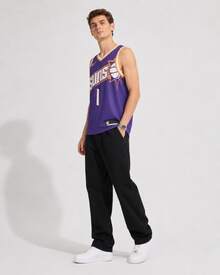 Nike Dri-Fit  Alphabet And Number Print Color Block V-Neck Sleeveless 23-24 Season Phoenix Suns Devin Booker #1 Basketball Vest, Men's, Purple - Purple - View 8