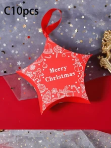 10pcs Creative Christmas Candy Packaging Boxes, Small Gift Packaging Boxes, Suitable For Christmas Gift Boxes - Star-Shaped Candy Gift Packaging Box. - View 13
