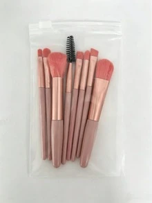 8件組柔軟迷你霧面化妝刷套組，便攜式眼影腮紅全套化妝刷組 - 彩色 - 查看 12