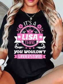 A Bright Crown Surrounded By Pink Flowers And Decorative Shapes Conveys Feminine Energy And Personal Pride, With Cheerful Typography And A Fun Message. A Comfortable, Modern, Casual Women's T-Shirt For Everyday Wear. - 黑色 - 查看 1