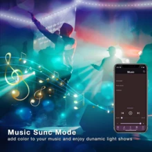 3-100ft RGB LED Strip Lights, App And 44-Key Remote Control, Music Sync Color Changing Light Strip With Timer Function, Adjustable Brightness, Suitable For Bedroom, Game Room, Home Decor, Kitchen, Living Room, Party Decoration And More DIY Modes - 3535RGB - 查看 4