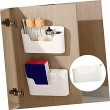 2pcs No-Drill Convenient Storage Boxes - Wall-Mounted Cabinet Door Organizer Rack, Suitable For Kitchen Household Items - A - View 2
