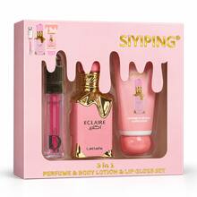 Lattafa SIYIPING Pink Light 3-In-1 Gift Set: Perfume, Body Lotion, Lip Gloss - Complete Beauty Set - 花卉印花 - 查看 2