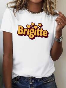 Golden Hearts Alongside Soft Lettering That Evokes Tenderness And Positive Energy Reflect The Joyful And Loving Spirit Of The Wearer. A Comfortable, Casual, Modern Women's T-Shirt For Everyday Wear. - 白色 - 查看 6