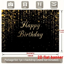 2D Flat Banner, Extra-Large Graduation Backdrop, Decorated With Black And Gold Glitter Party Decorations, And Featuring Spanish Congratulatory Messages. Giant Graduation Diploma Banner - 1 - View 3