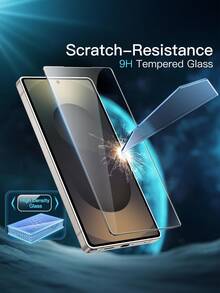 3 piezas Protector de pantalla compatible con Samsung Galaxy S26 Ultra/S25/S24/S23 5G, película de vidrio templado, compatible con ID de huella digital, transparente de alta definición - transparente - Ver 3