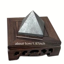 Natural Shungite Evil Eye Pyramid Polished Block Column Healing Stone Figurine Home Office Decor Spiritual Energy Gift - Grey - View 13