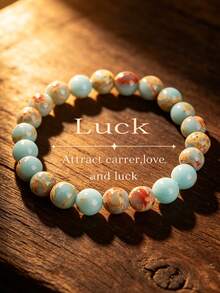 1 pieza Pulsera vintage estilo bohemio con cuentas de piedra natural Shoushan de 8 mm, que significa salud y suerte, pulsera elástica para mujeres, adecuada para joyas de uso diario y vacaciones - Estilo A - Ver 13