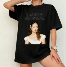 Laufey "The Goddess Edition" Concert T-Shirt | Gender-Neutral Oversized Jazz Fan Shirt Black - Black - View 11