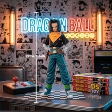 bandai 1个22厘米（17/18英寸）街头风动漫男孩PVC手办，黑色T恤，黄色头巾，破洞牛仔裤，双手叉腰，可收藏，适合酷炫桌面摆设 - 彩色 - 查看 11