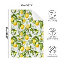 2 piezas Paños de cocina con estampado de limón, material de poliéster suave, paños de platos, adecuados para decoración de cocina, limpieza, decoración de fiesta festiva, artículos esenciales de cocina y baño, decoración del hogar, regalo de inauguración de la casa - Multicolor - Ver 4