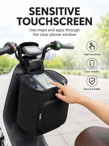 Bolsa de almacenamiento para motocicleta en blanco y negro, con correa de hombro ajustable, de gran capacidad y duradera. Bolsa de alforjas para motocicleta y bicicleta eléctrica, adecuada para ir al trabajo y viajar, regalo ideal para motociclistas, esencial para una conducción cómoda - A - Ver 3