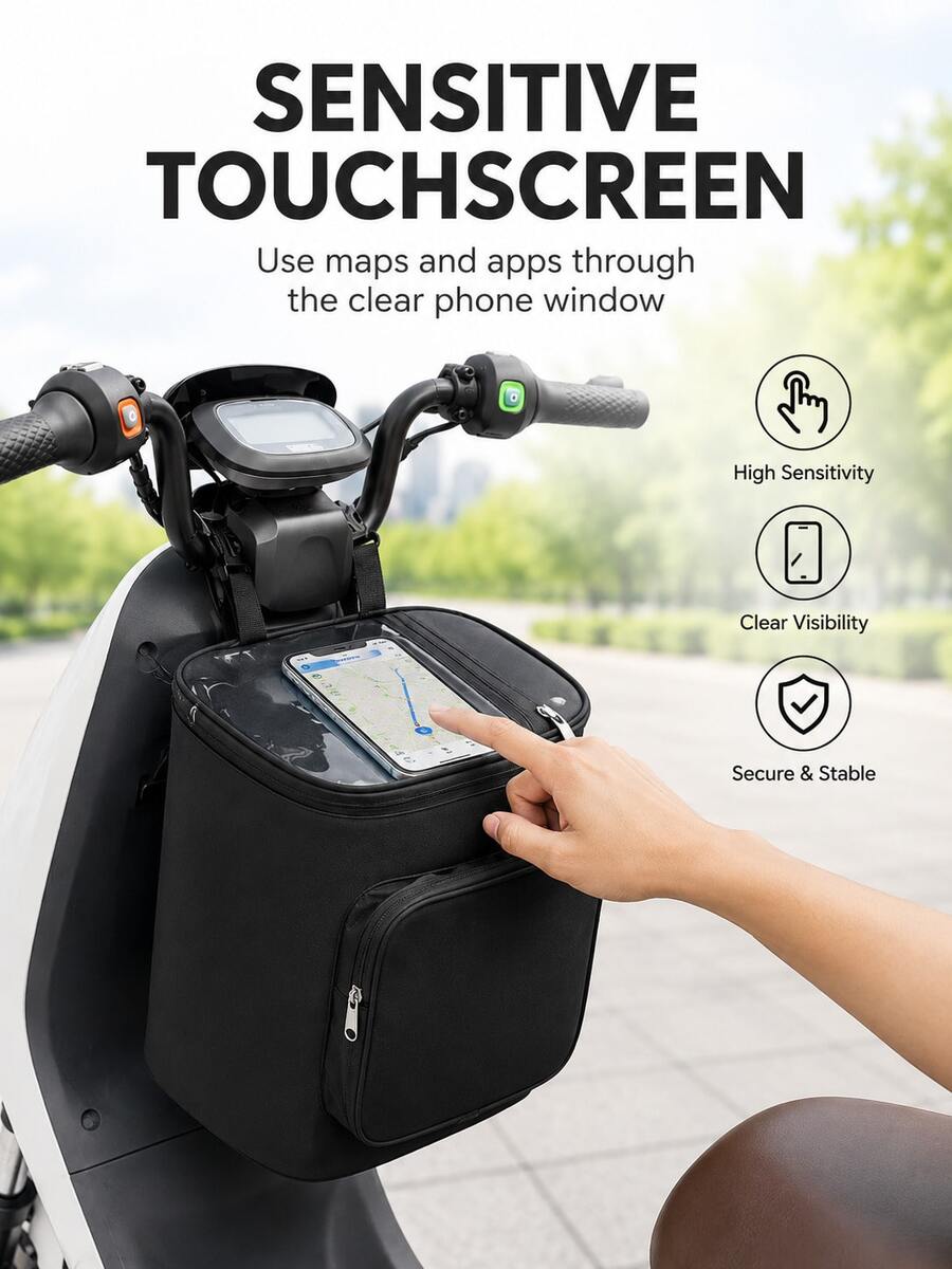 White And Black Motorcycle Storage Bag, Adjustable Shoulder Strap, Durable Large Capacity Motorcycle Storage Bag And Electric Bicycle Saddlebag, Suitable For Commuting And Travel, Ideal Gift For Riders, Essential For Comfortable Riding