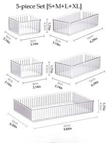 10個/7個/5個/2個/1個 高品質透明桌面化妝品收納盒，適合女孩。可存放化妝刷、口紅、梳子、文具、工具和其他物品。適合假期海灘、浴室、臥室系列收藏，大容量。可用於家居裝飾、返校季節、抽屜裝飾、禮物，酷用 - 彩色 - 查看 16
