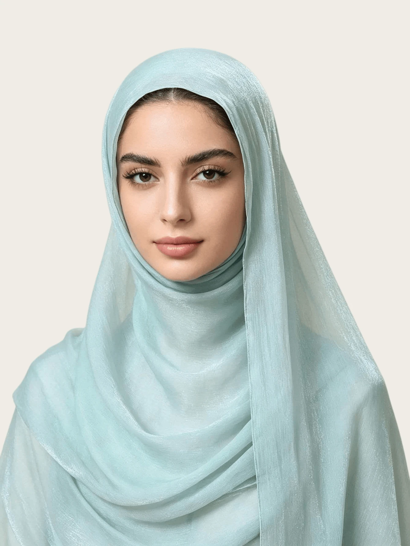 1 Stück Damen Einfarbiger Seidiger Weicher Kopftuch, Arabischer Lässiger Langer Schal, Konservatives Einfaches Kopftuch, Geeignet für den täglichen Gebrauch - C6 - Übersicht 1