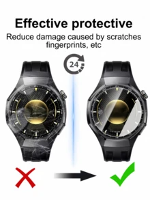 (Lot de 6) Compatible pour Hw Watch GT 6/GT 6 Pro/GT 5/GT5 Pro/Watch GT 4/Watch GT Runner 2/Watch Ultimate 41mm/42mm/43mm/46mm, protecteur d'écran en verre trempé anti-rayures, compatible avec la coque, HD ultra, sans bulles, installation facile - 6 pièces - Voir 6